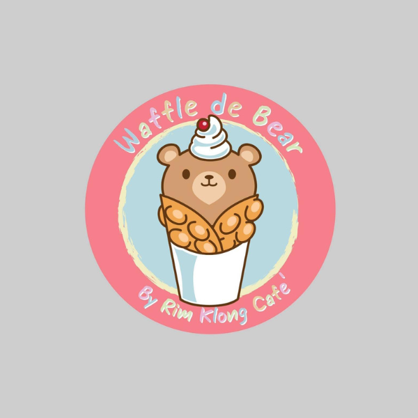 Logo โลโก้ แฟรนไชส์ขนม Waffle de Bear By. Rim Klong Cafe